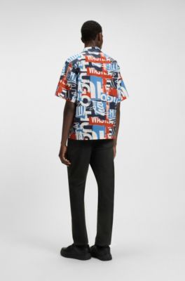 Black tapered-fit jeans in stretch denim, Black