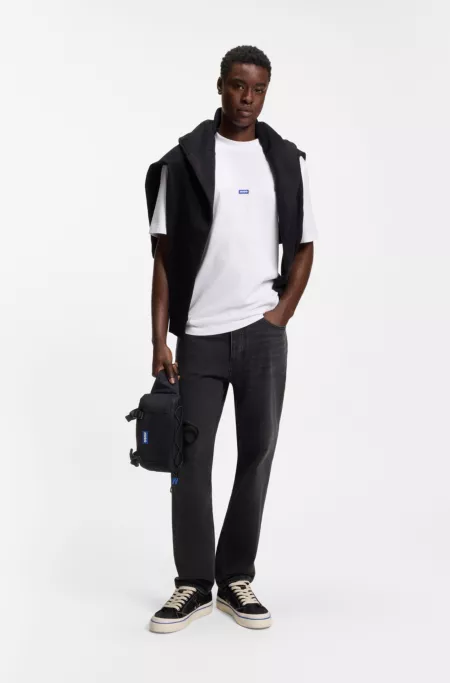 Regular-fit jeans in dark-gray denim