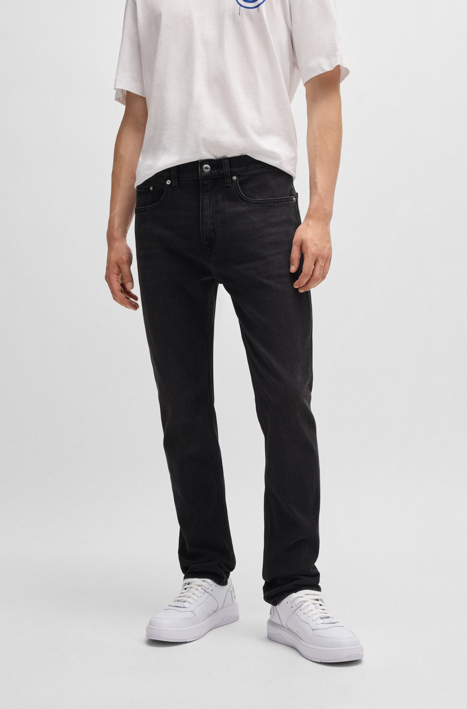 Slim-fit jeans black stretch denim