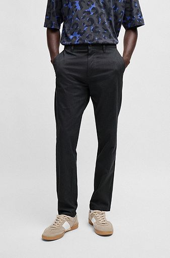 Tapered-fit trousers, Black