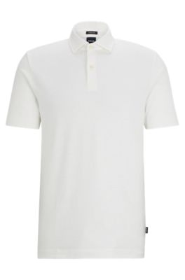 BOSS - Regular-fit polo shirt in cotton and linen