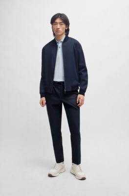 Polo regular fit de algod&oacute;n y lino, Celeste