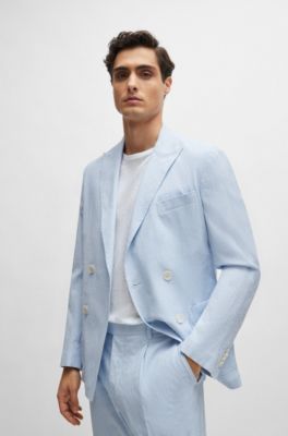 Regular-fit T-shirt in linen, White