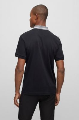 BOSS Kidswear embroidered-logo detail polo shirt - Black