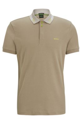 BOSS - Interlock-cotton polo shirt with logo detail