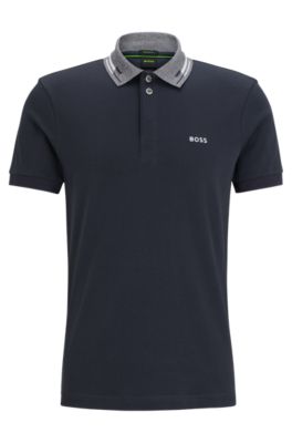 BOSS - Interlock-cotton polo shirt with logo detail