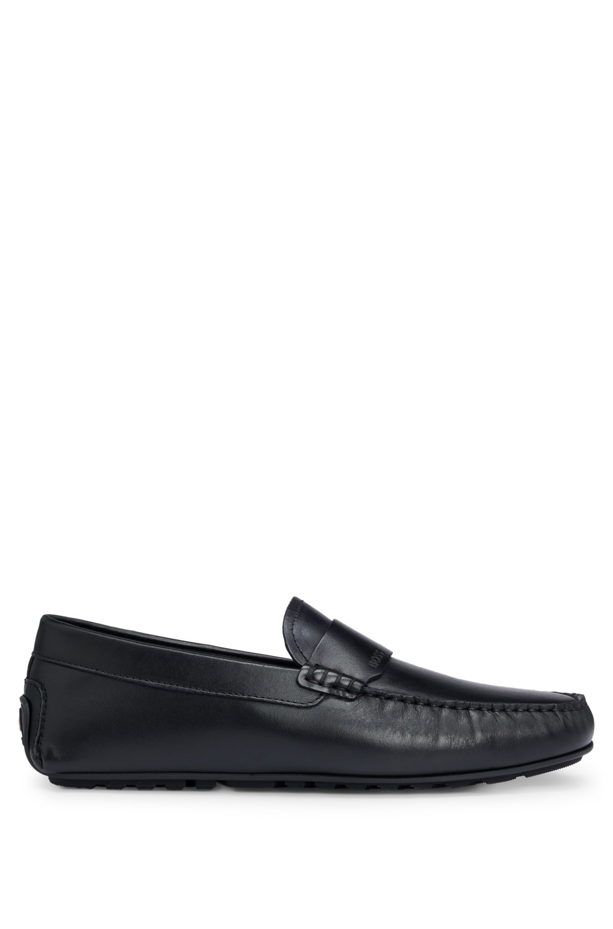 BOSS - Nappa-leather driver moccasins with embossed logo