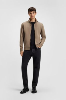 Chaqueta de felpa de algod&oacute;n con cremallera e insignia de logo, Cal