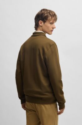 Chaqueta de felpa de algod&oacute;n con cremallera e insignia de logo, Cal