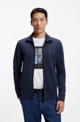 Veste en jersey de coton avec badge logo, bleu clair