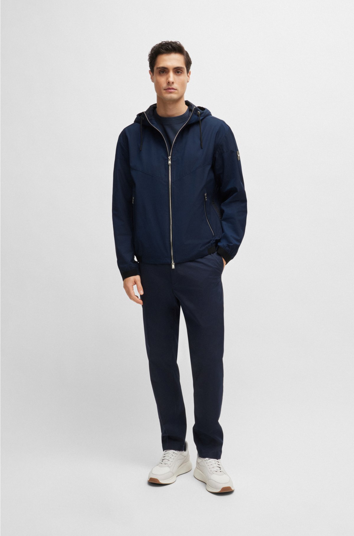 BOSS - Water-repellent hooded jacket in a regular fit