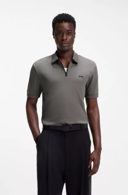 Contrast-logo polo shirt in cotton piqué
