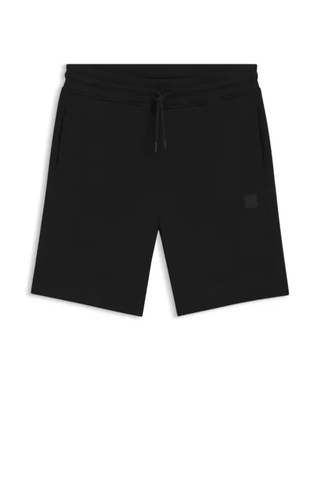 Cotton-terry shorts with logo patch