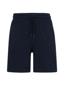 BOSS - Cotton-terry regular-fit shorts with logo badge