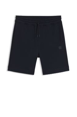 Shorts de felpa de algodón con parche con logo