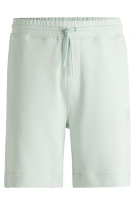 Short en molleton de coton avec &eacute;cusson logot&eacute;, bleu clair