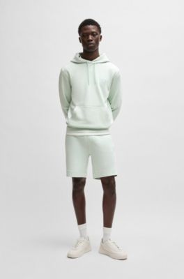 Short en molleton de coton avec &eacute;cusson logot&eacute;, bleu clair