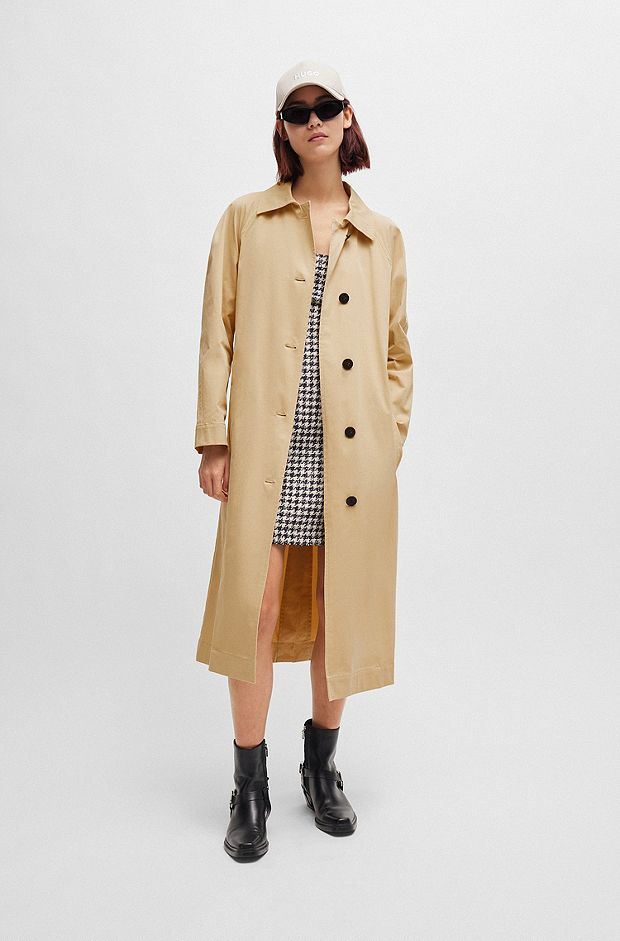 Trench Relaxed Fit en coton stretch, Beige clair