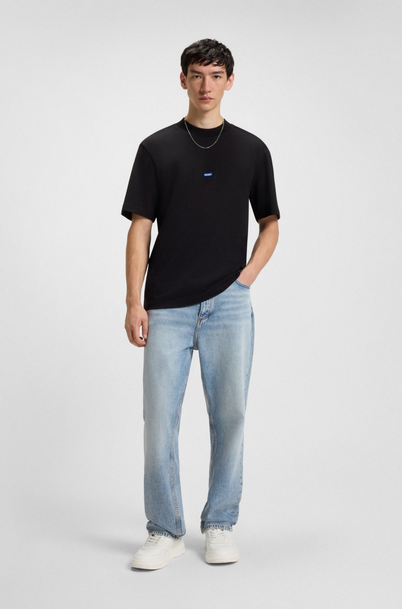 パンツ BOSS Baggy Denim Pants W32L32 HUGO - Baggy-fit jeans in heavyweight cotton denim - Turquoise