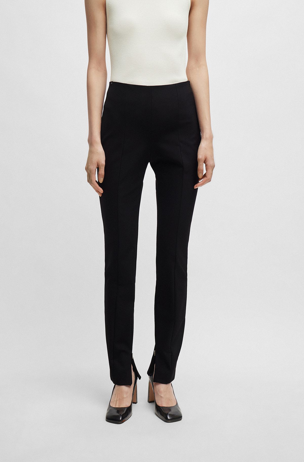 Extra-slim-fit trousers in performance-stretch fabric, Black