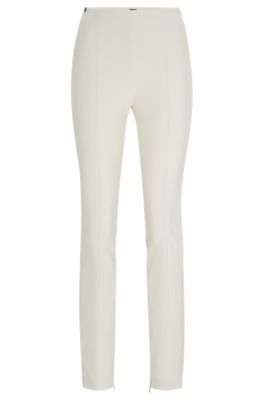 Hugo Boss Extra-slim-fit Trousers In Performance-stretch Fabric In White