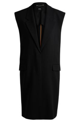 BOSS - Sleeveless jacket with concealed closure and signature lining