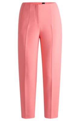 Hugo Boss Relaxed-fit Trousers With A Tapered Leg In Light Purple