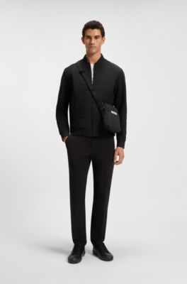 Crossbody bag with signature-stripe strap and contrast logo