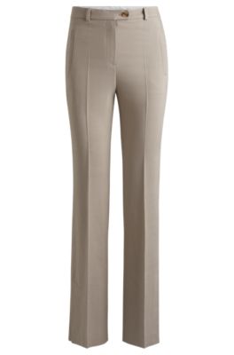 BOSS - Slim-fit trousers with flared leg in stretch material