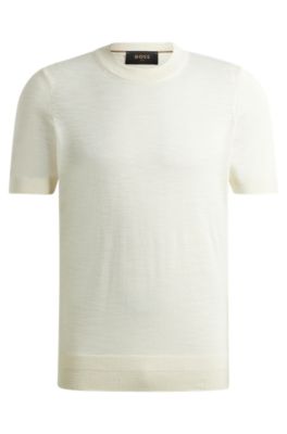 BOSS - Short-sleeved sweater in Tussah silk