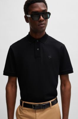next mens black polo shirt