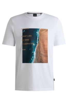 BOSS - Cotton-jersey regular-fit T-shirt with seasonal artwork