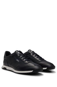Low top trainers in perforated leather