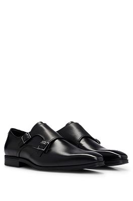 BOSS Double monk shoes in smooth leather
