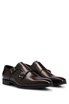BOSS Double monk shoes in smooth leather
