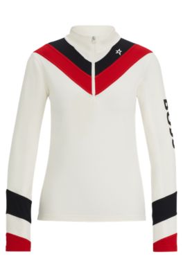 Shop Hugo Boss Boss X Perfect Moment Sweatshirt With Stripes And Branding In Red