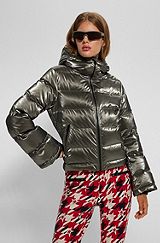 BOSS x Perfect Moment down-filled metallic puffer jacket, Light Beige