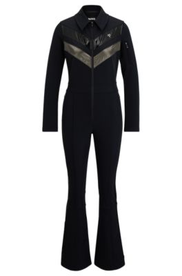 Hugo Boss Boss X Perfect Moment Branded Ski Suit With Stripes In Black