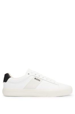 Deportivas tipo cupsole con cinta en contraste, Blanco