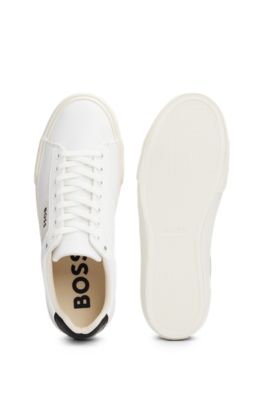 Deportivas tipo cupsole con cinta en contraste, Blanco