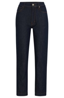 Shop Hugo Boss Slim-fit Jeans In Navy Comfort-stretch Denim In Dark Blue