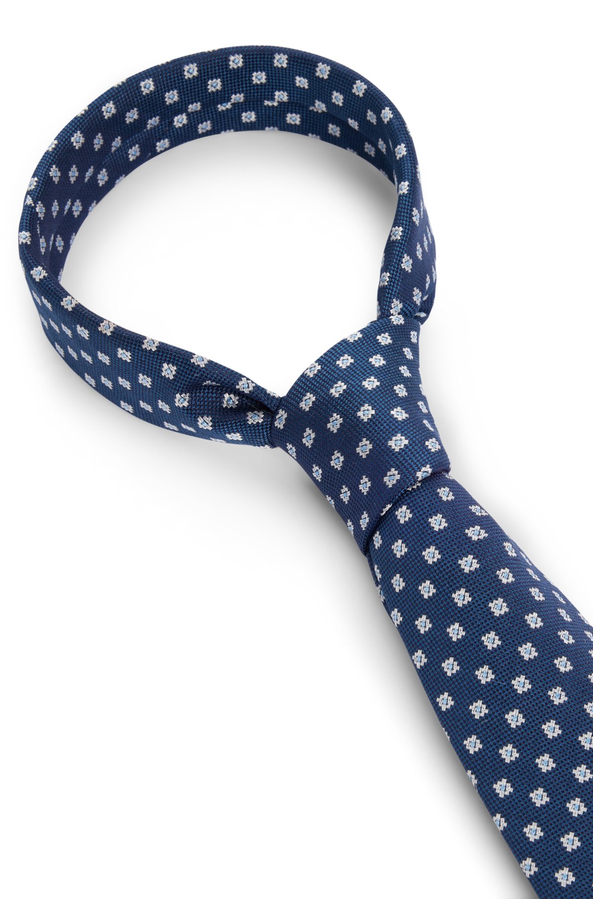 BOSS - Silk tie with jacquard-woven pattern