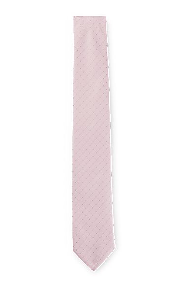 Silk-blend tie with dot motif, light pink