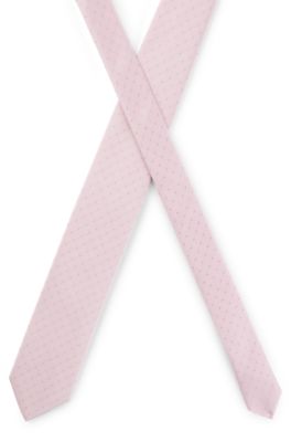 Cravate en soie m&eacute;lang&eacute;e &agrave; pois, Rose clair