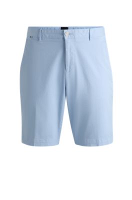 Hugo Boss Boss Slice Flat Front Shorts In Light Blue
