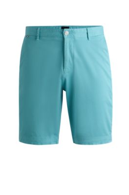 Slim-fit shorts in stretch-cotton twill, Light Blue