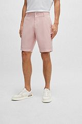 Slim-fit shorts in stretch-cotton twill, light pink