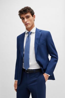 Silk-blend tie with all-over jacquard pattern, Light Blue