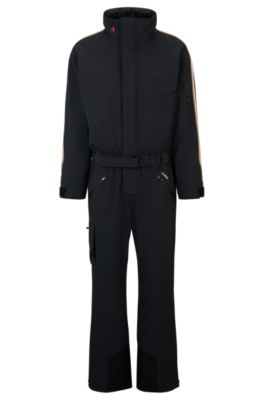 Hugo Boss Boss X Perfect Moment Branded Ski Suit With Stripes In Black