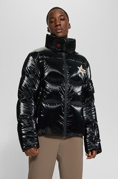 BOSS x Perfect Moment down-filled ski jacket with branding, Black